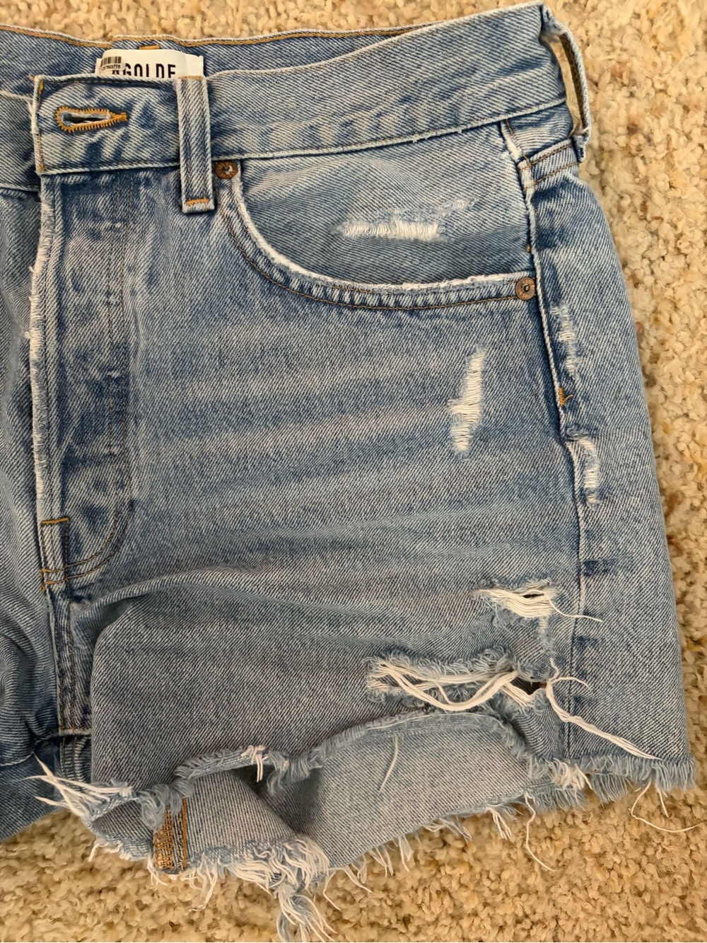 AGOLDE Parker Long Denim Shorts - Size 27 - Picture 4 of 6
